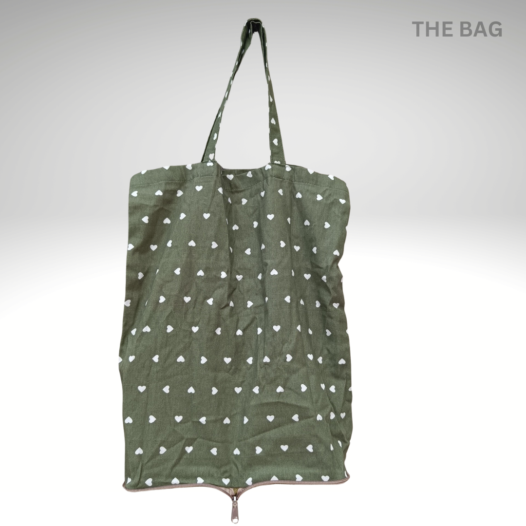 Jute and Cotton FOldable Bag with Zipper